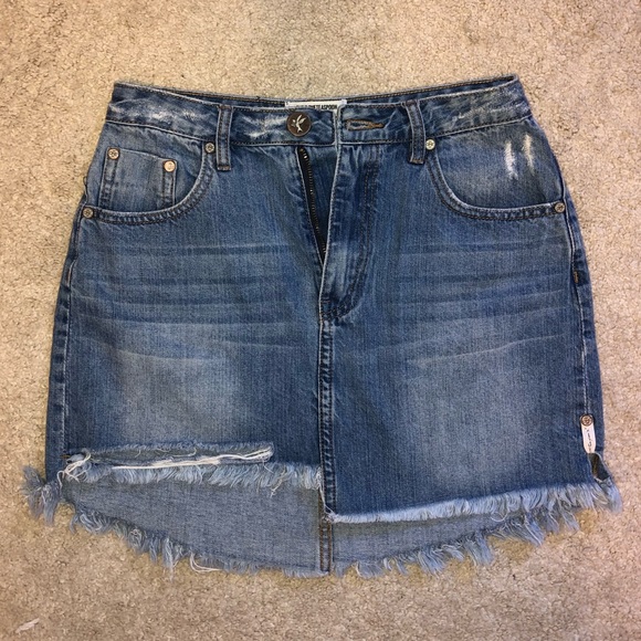 One x Oneteaspoon Denim Mini Skirt - Picture 1 of 4